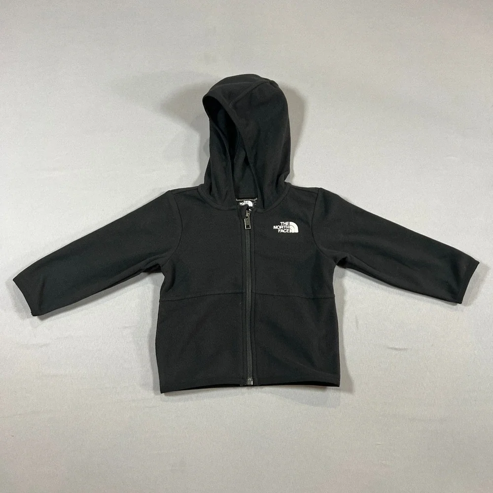 The North Face Hoodie Boys 12-18M Black Full Zip Embroidered Logo Long Sleeve
